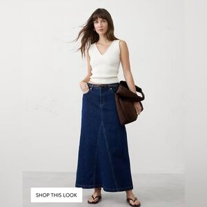 NWT Banana Republic Denim Split Back Maxi Skirt